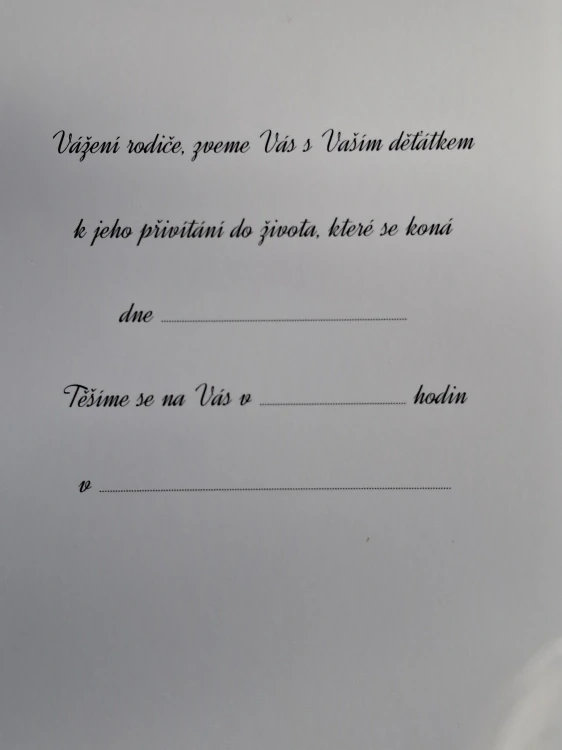 Pozvánka na vítání občánků