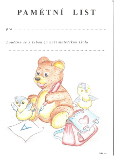 TS/4 Pamětní list - Loučení s MŠ